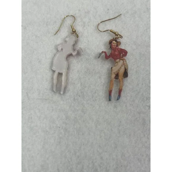 1 Pair‎ Retro Cowgirl Rodeo Earrings Western Earrings - Picture 4 of 4